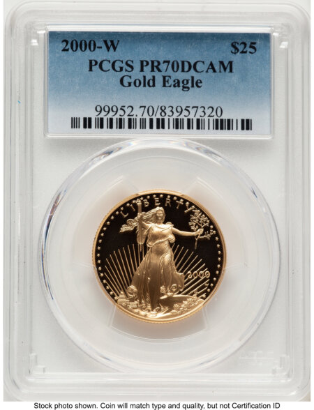 2000-W Proof Gold Eagle 1/2 oz Blue Gradient 70 PCGS