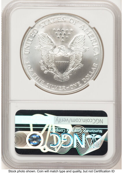 2001 Silver Eagle Brown Label 70 NGC