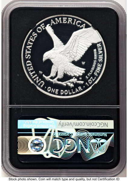 2023-W Proof Silver Eagle 1 oz FDI Michael Gaudioso Blk Core 70 NGC