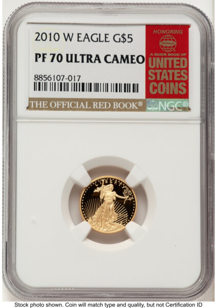 2010-W Proof Gold Eagle 1/10 oz Red Book 70 NGC