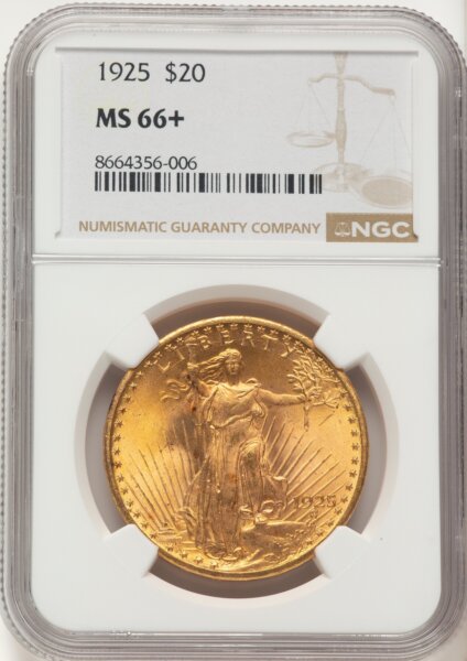 1925 $20 NGC Plus 66 NGC