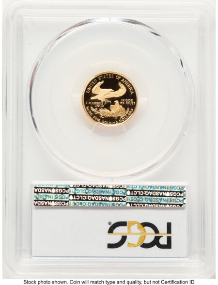2005-W Proof Gold Eagle 1/10 oz Blue Gradient 70 PCGS