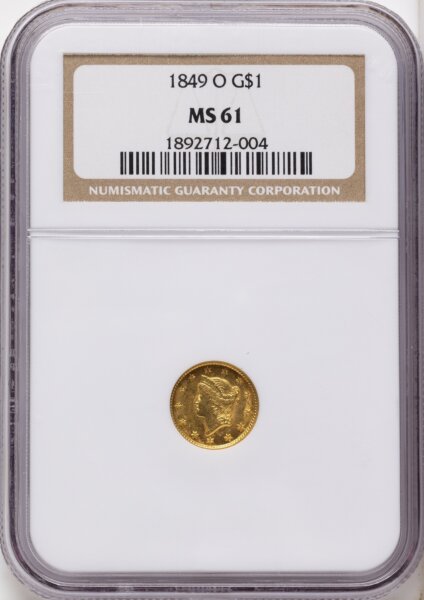 1849-O G$1 Open Wreath 61 NGC