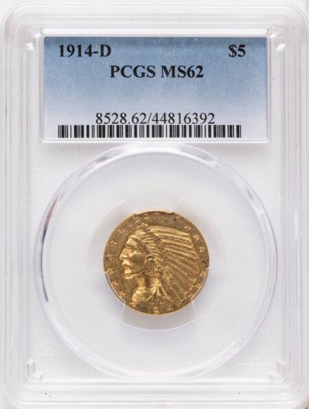 1914-D $5 62 PCGS