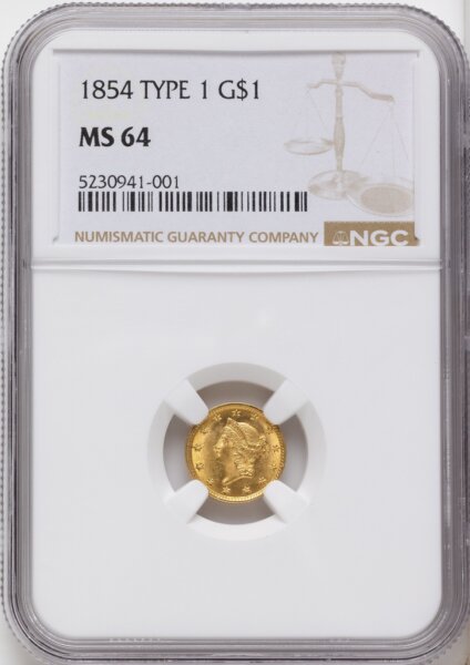 1854 G$1 Type One 64 NGC
