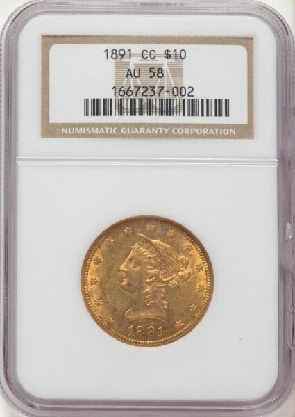 1891-CC $10 58 NGC
