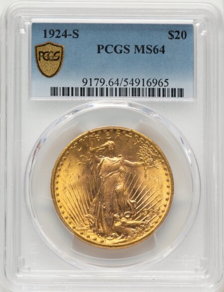 1924-S $20 PCGS Secure 64 PCGS