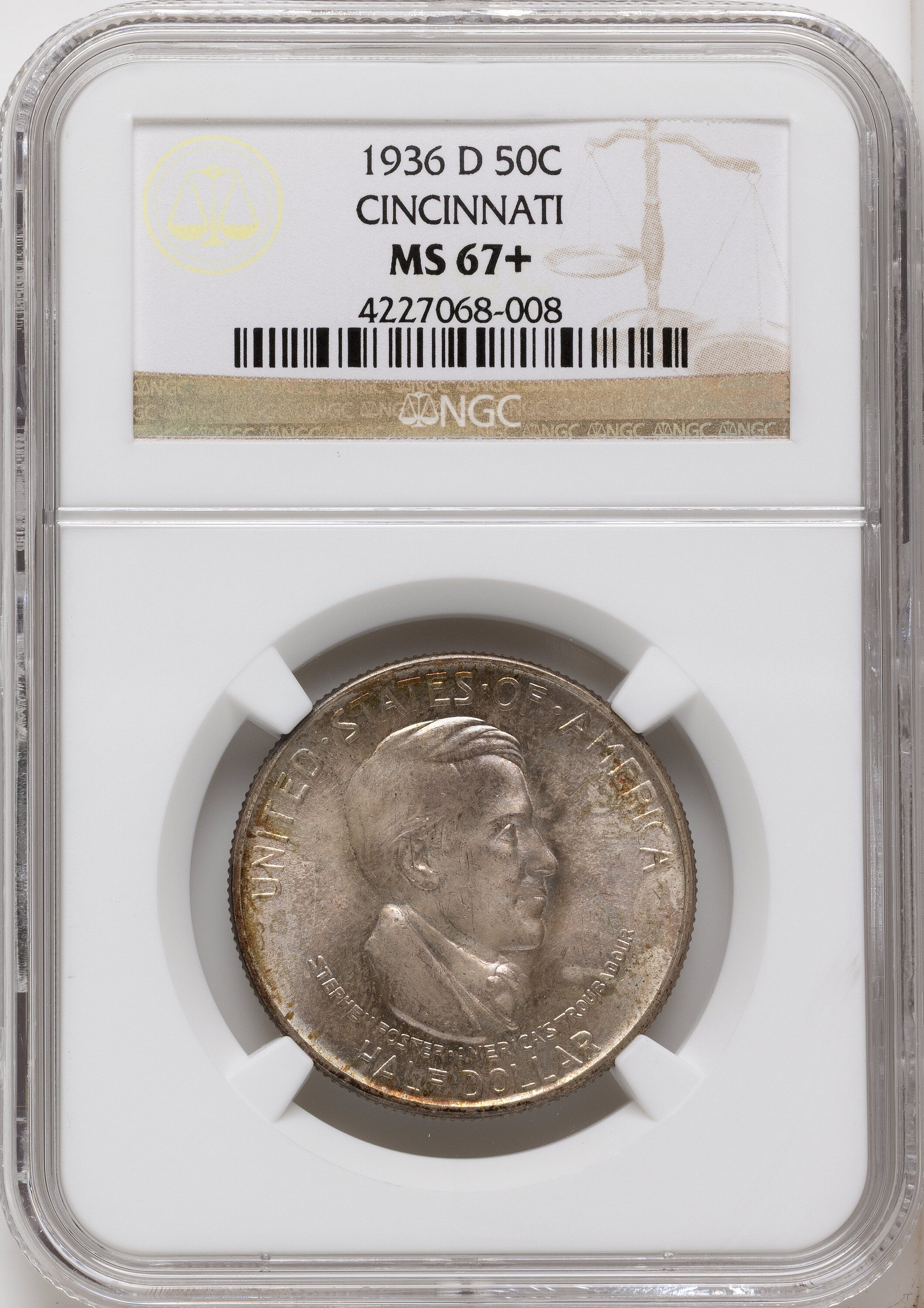 1936-D 50C Cincinnati, MS NGC Plus 67 NGC