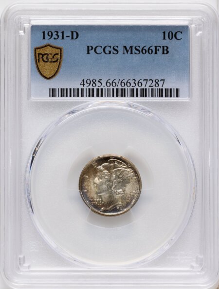 1931-D 10C, FB PCGS Secure 66 PCGS