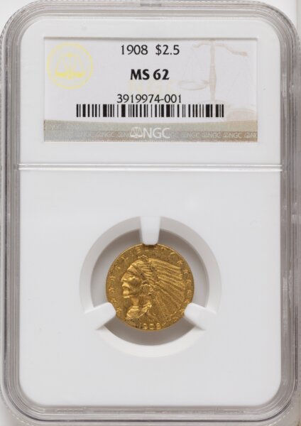 1908 $2 1/2 62 NGC