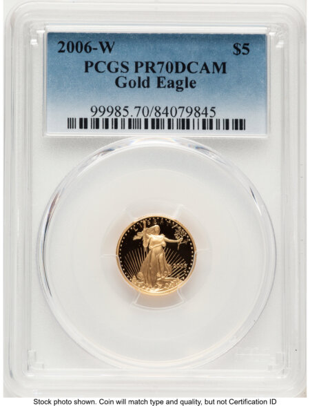 2006-W Proof Gold Eagle 1/10 oz Blue Gradient 70 PCGS