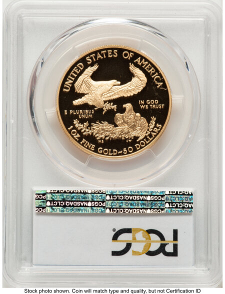 2008-W Proof Gold Eagle 1 oz Blue Gradient 70 PCGS