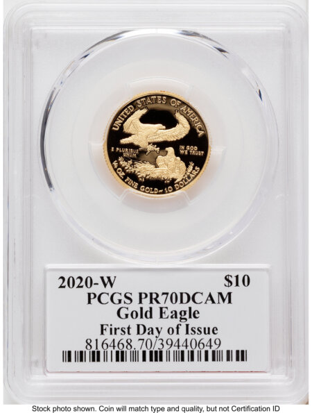 2020-W Proof Gold Eagle 1/4 oz FDI John Dannreuther 70 PCGS