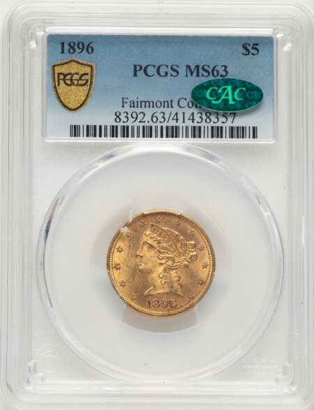 1896 $5 PCGS Secure Blue Gradient 63 PCGS