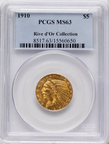 1910 $5 63 PCGS