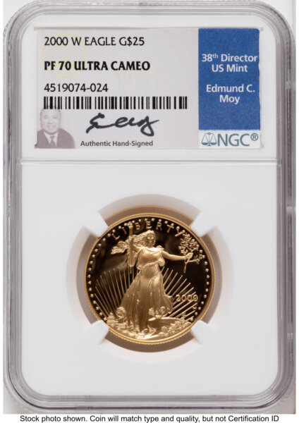 2000-W Proof Gold Eagle 1/2 oz Ed Moy 70 NGC