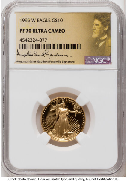 1995-W Proof Gold Eagle 1/4 oz Saint Gaudens Label 70 NGC