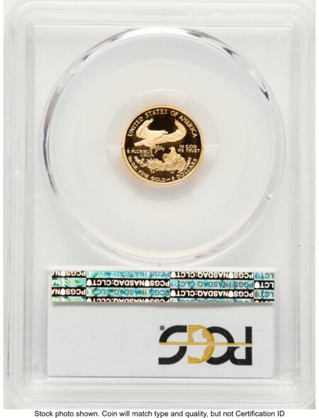 2007-W Proof Gold Eagle 1/10 oz Blue Gradient 70 PCGS