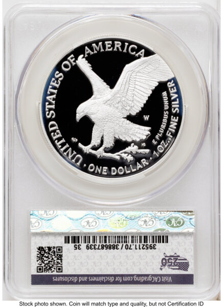 2026-W Proof Silver Eagle 1 oz First Day of Delivery America 250 70 CACG