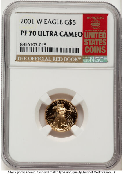 2001-W Proof Gold Eagle 1/10 oz Red Book 70 NGC