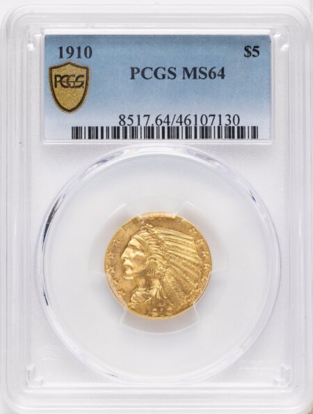 1910 $5 PCGS Secure Blue Gradient 64 PCGS