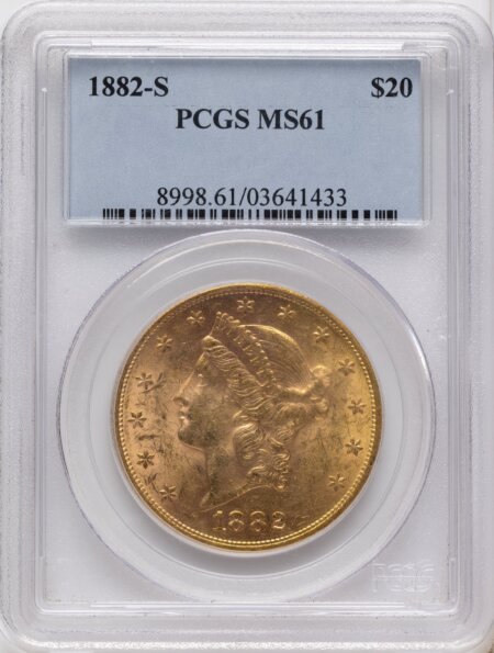 1882-S $20 61 PCGS