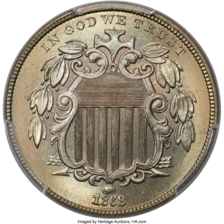 1868 5C PCGS Secure 67 PCGS