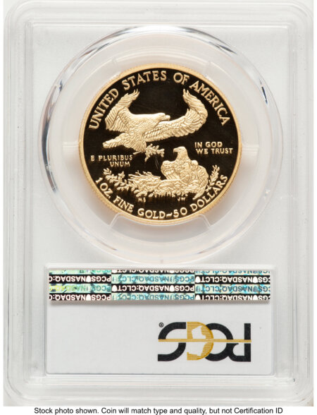 2012-W Proof Gold Eagle 1 oz Blue Gradient 70 PCGS