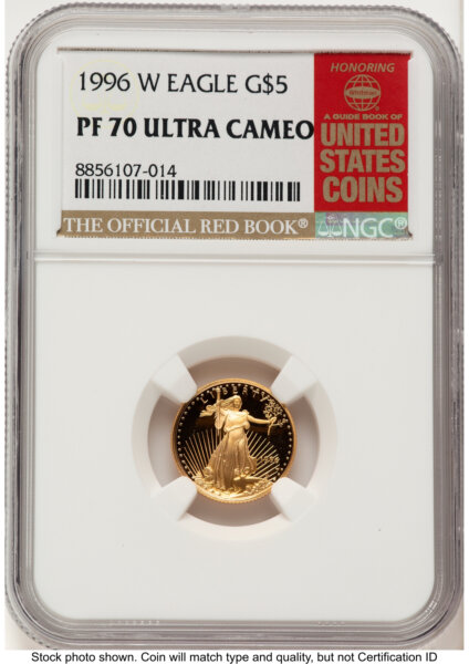 1996-W Proof Gold Eagle 1/10 oz Red Book 70 NGC