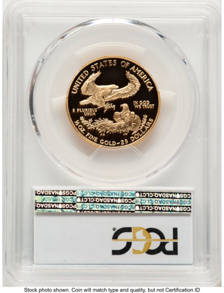 2002-W Proof Gold Eagle 1/2 oz Blue Gradient 70 PCGS