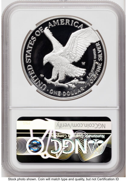 2026-W Proof Silver Eagle 1 oz FDI America 250 Congress Building Label 70 NGC
