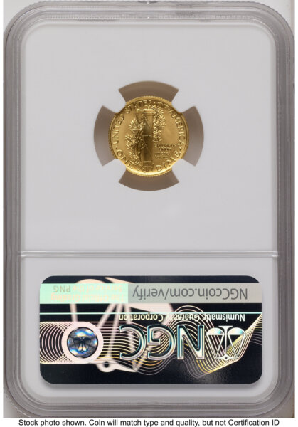 2016-W 10C Mercury Dime 100th Anniversary Gold Centennial  Anna Cabral 70 NGC