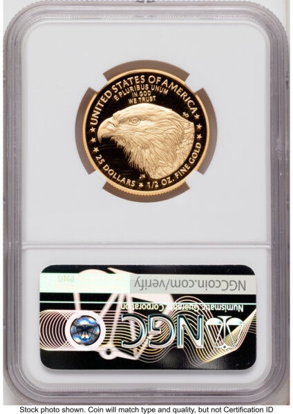 2023-W Proof Gold Eagle 1/2 oz FDI Ron Harrigal 70 NGC