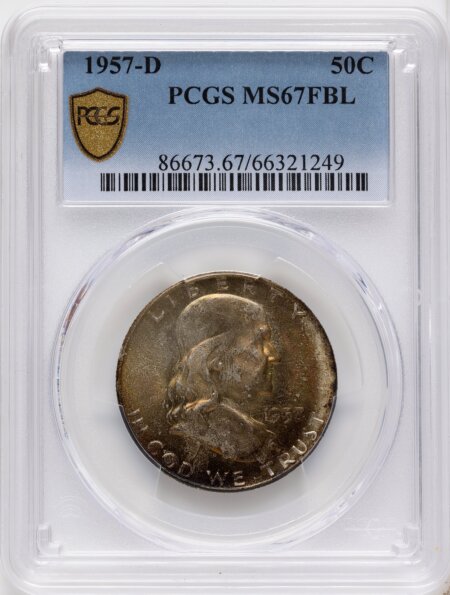 1957-D 50C, FL PCGS Secure 67 PCGS