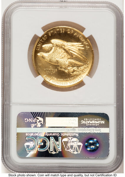 2015-W G$100 American Liberty High Relief Bunting Flag 70 NGC