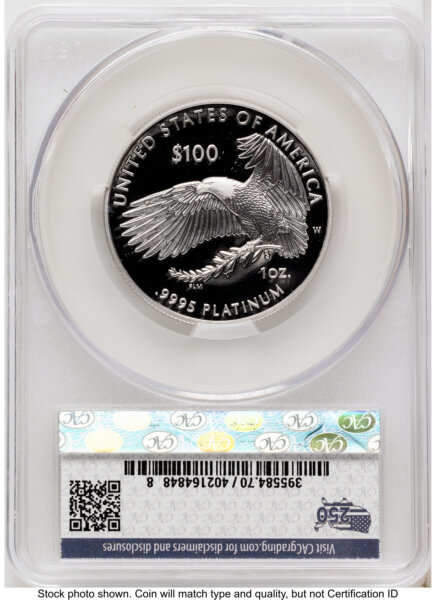2026-W Proof Platinum Eagle 1 oz First Day of Delivery America 250 70 CACG