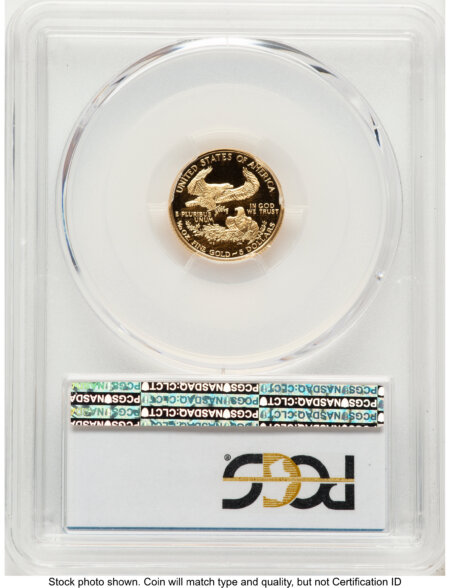 1993-P Proof Gold Eagle 1/10 oz Blue Gradient 70 PCGS