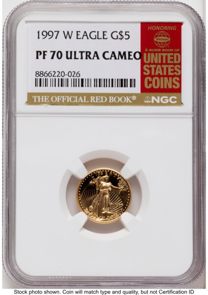 1997-W Proof Gold Eagle 1/10 oz Red Book 70 NGC