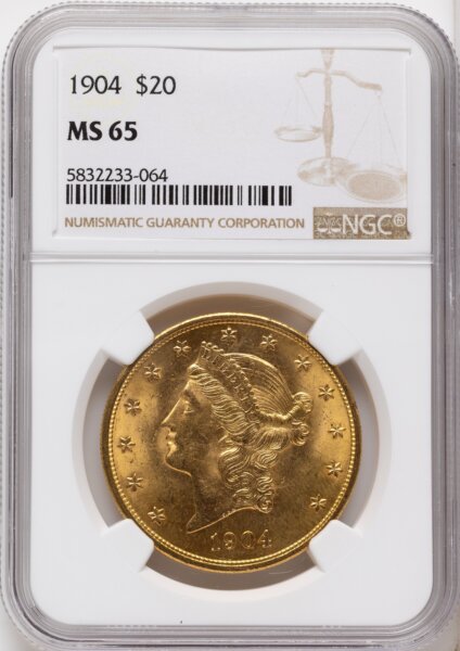 1904 $20 Liberty 65 NGC