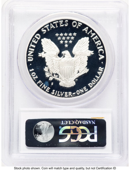 1986-S Proof Silver Eagle 1 oz Blue Gradient 70 PCGS