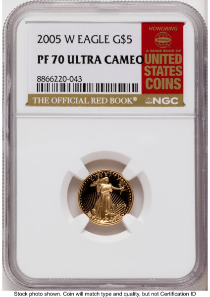 2005-W Proof Gold Eagle 1/10 oz Red Book 70 NGC