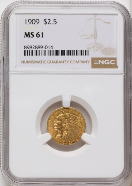 1909 $2 1/2 61 NGC
