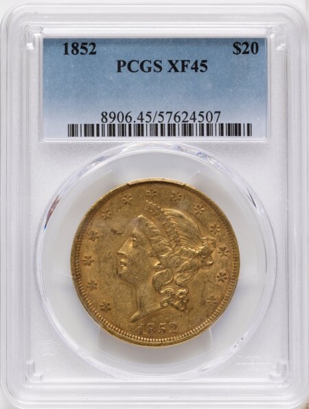 1852 $20 45 PCGS