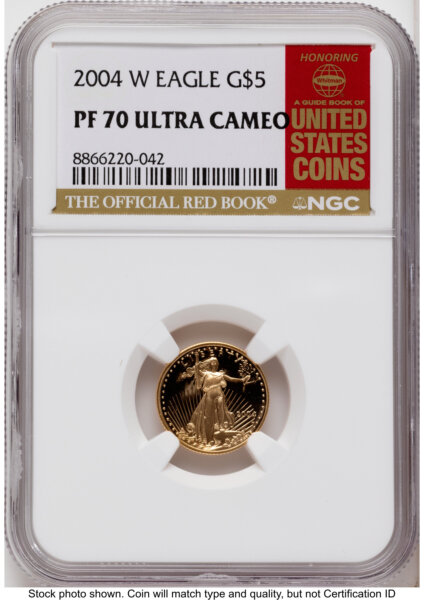 2004-W Proof Gold Eagle 1/10 oz Red Book 70 NGC