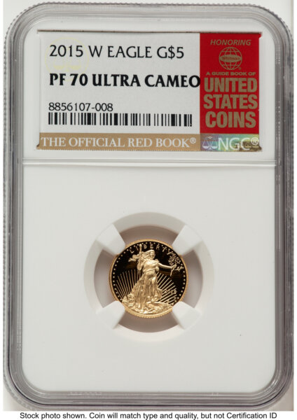 2015-W Proof Gold Eagle 1/10 oz Red Book 70 NGC