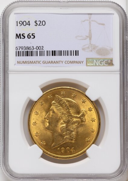 1904 $20 Liberty 65 NGC