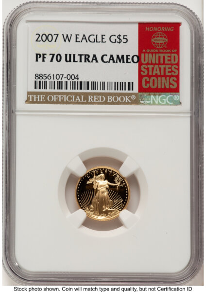 2007-W Proof Gold Eagle 1/10 oz Red Book 70 NGC