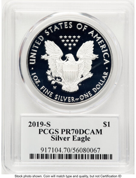 2019-S Proof Silver Eagle 1 oz TD Rogers 70 PCGS