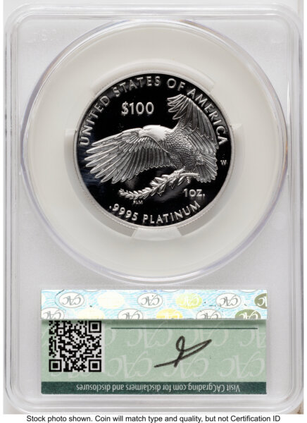 2026-W Proof Platinum Eagle 1 oz First Day of Delivery Louis Palafoutas 70 CACG