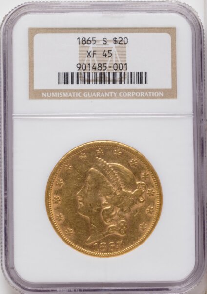 1865-S $20 45 NGC